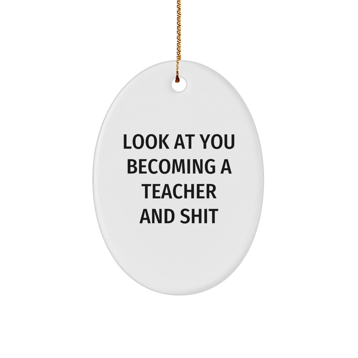 Teacher Oval Ornament Idea for Coworkers Christmas Gift - Image 1