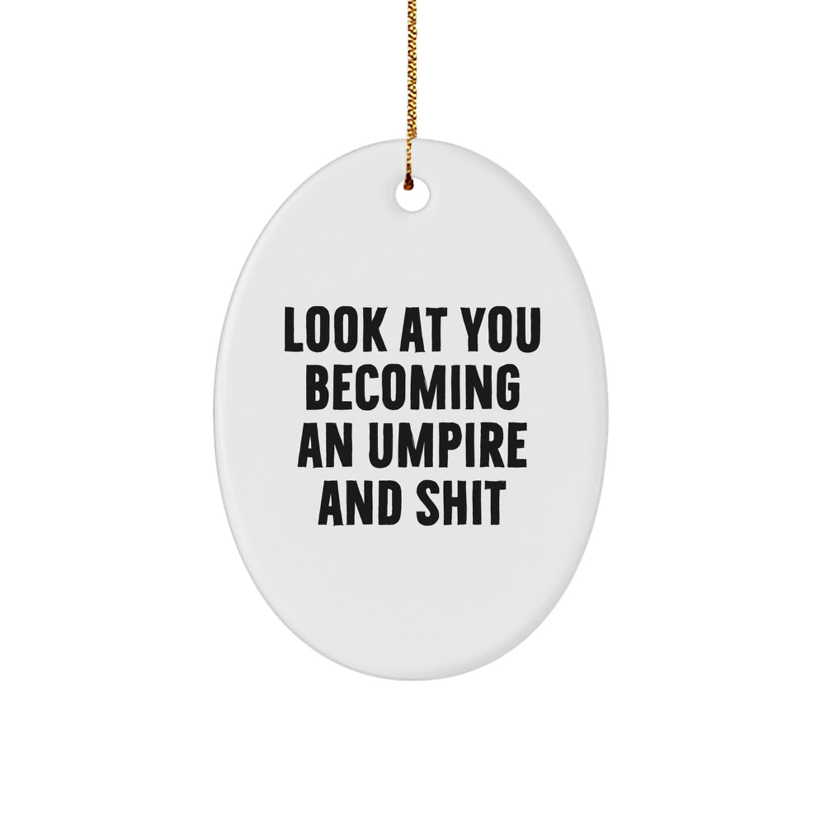Oval Umpire Christmas Ornament Idea Gift for Coworkers - Image 1