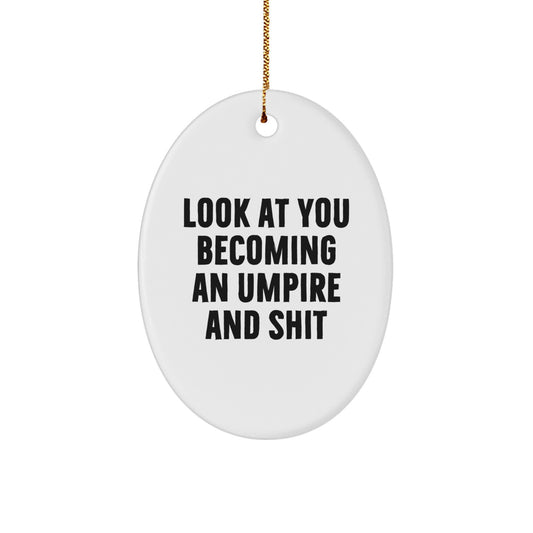 Oval Umpire Christmas Ornament Idea Gift for Coworkers - Image 1