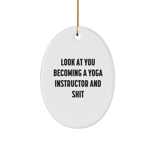 Yoga Instructor Oval Ornament for Kids Treasure Christmas Gift - Image 1