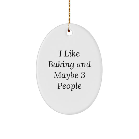 Christmas Ornament Gift for Her - Novelty Baking Keepsake I Like Baking - Image 1