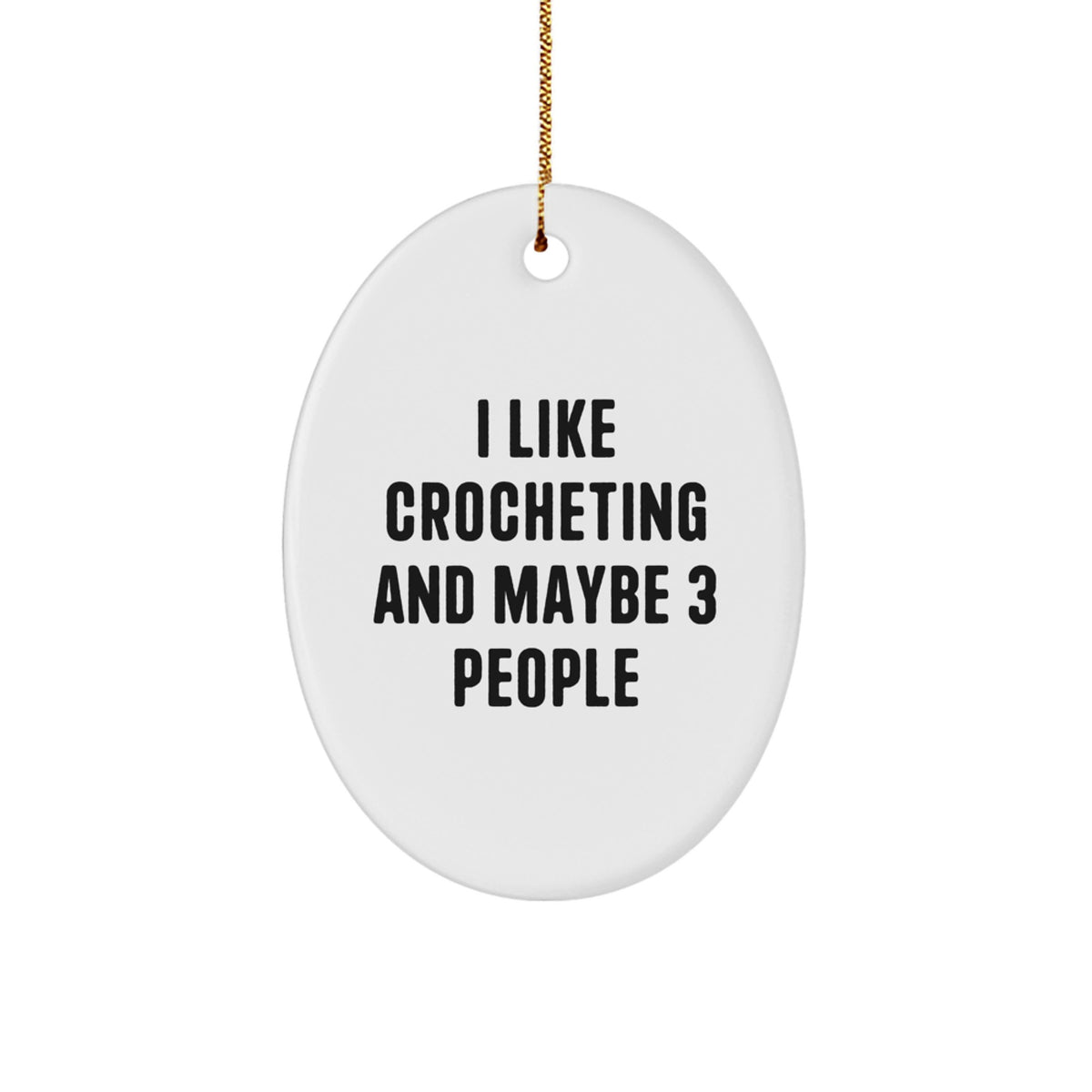 Crocheting Oval Ornament Keepsake for Him Christmas Tree Gift - Image 1