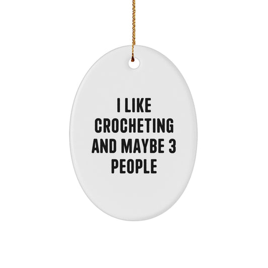 Crocheting Oval Ornament Keepsake for Him Christmas Tree Gift - Image 1