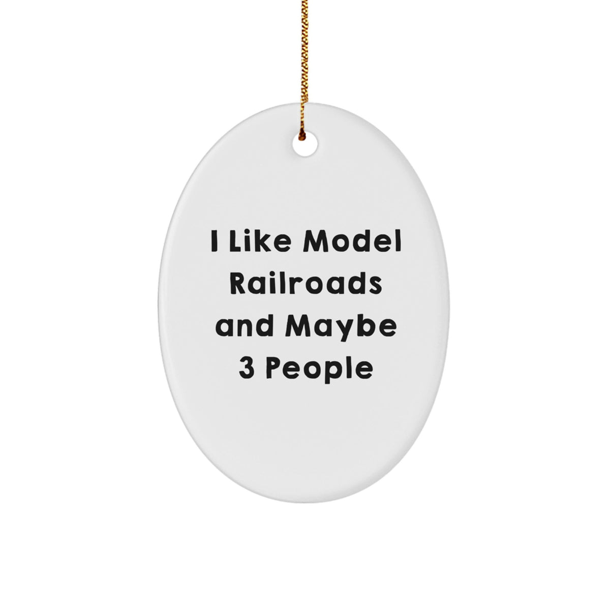 Model Railroads Oval Ornament Gift for Him Keepsake Model Railroads Xmas - Image 1