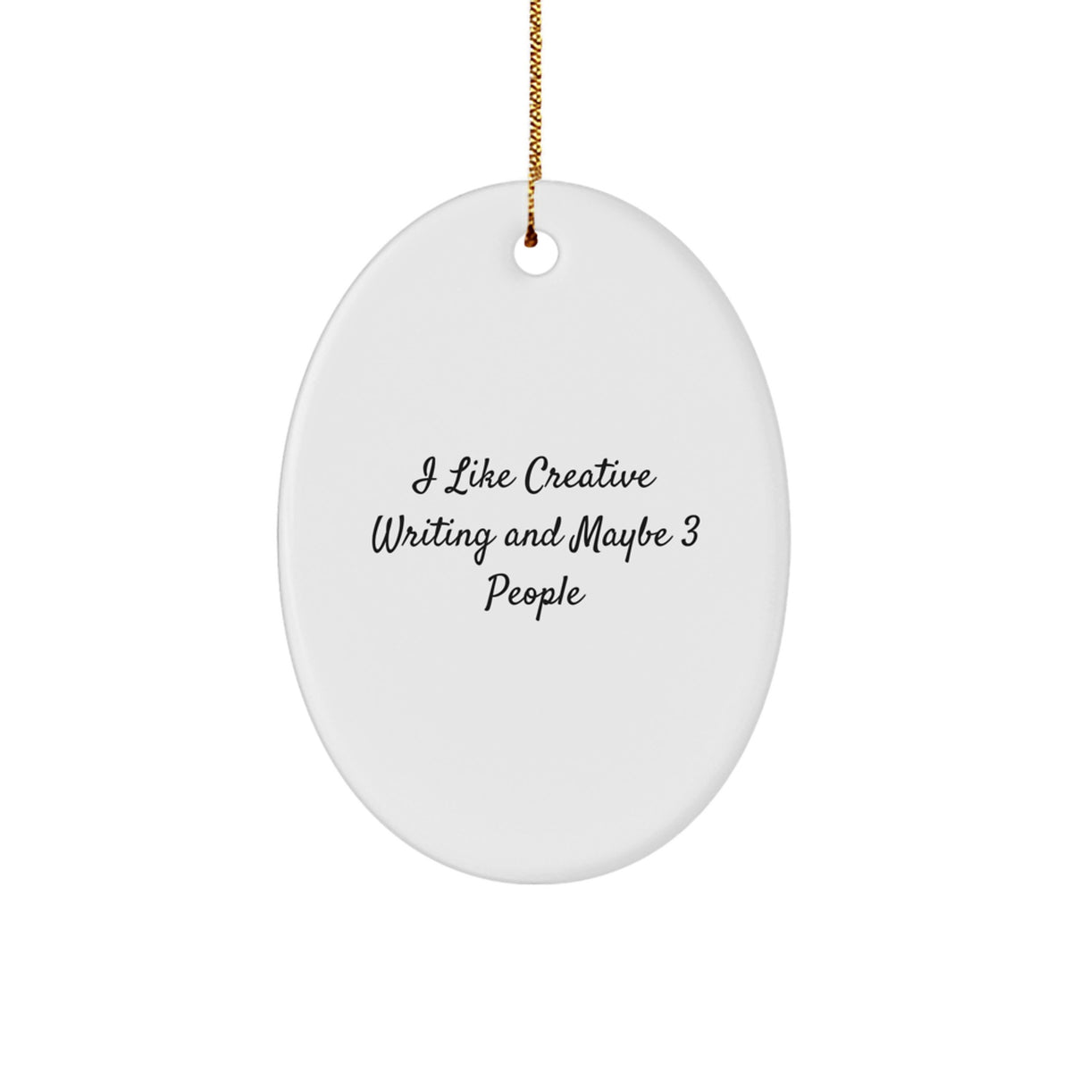 Creative Writing Oval Christmas Ornament Idea Gift for Coworkers - Image 1
