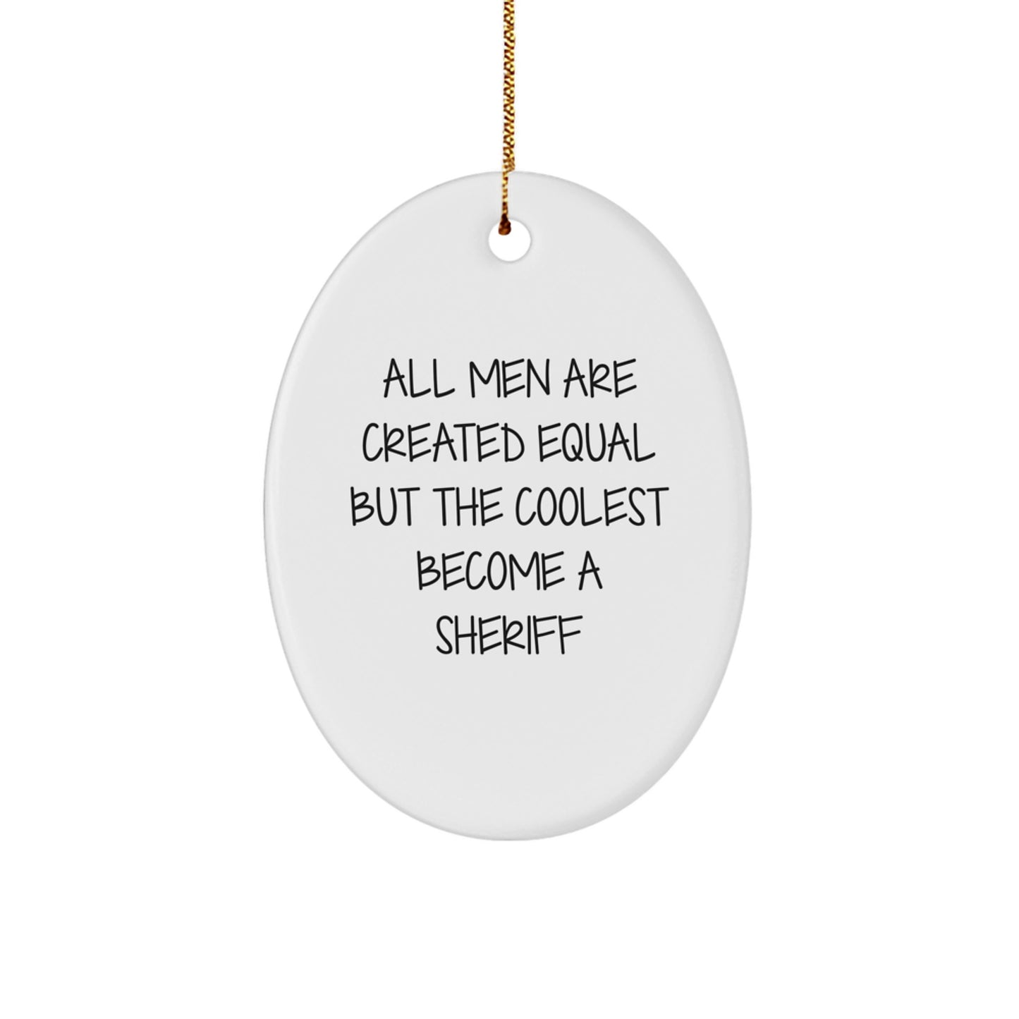 Christmas Gift Oval Sheriff Ornament for Her Present - Image 1