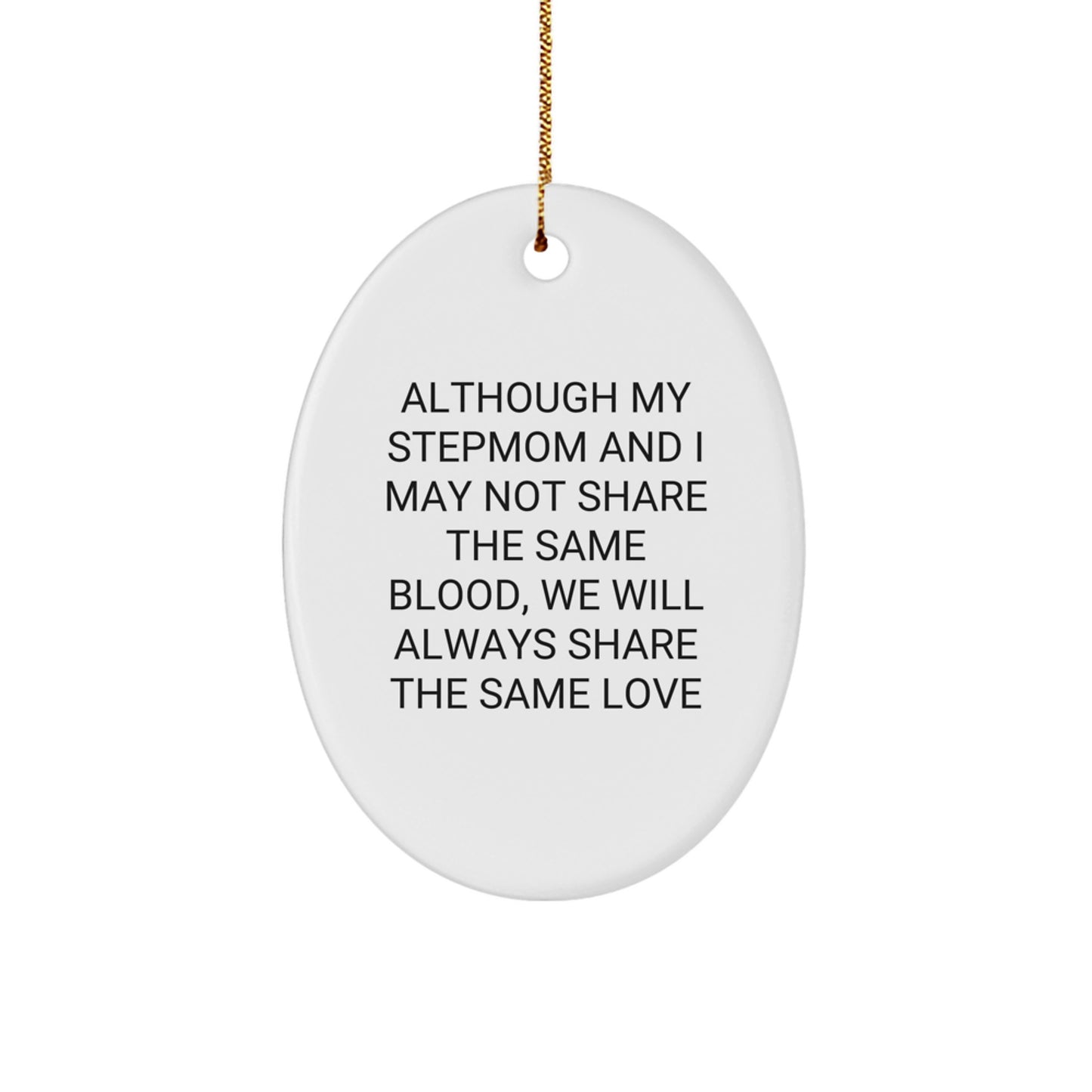 Stepmom Love Gifts from Family for Stepmom Oval Ornament White Christmas Unique - Image 1