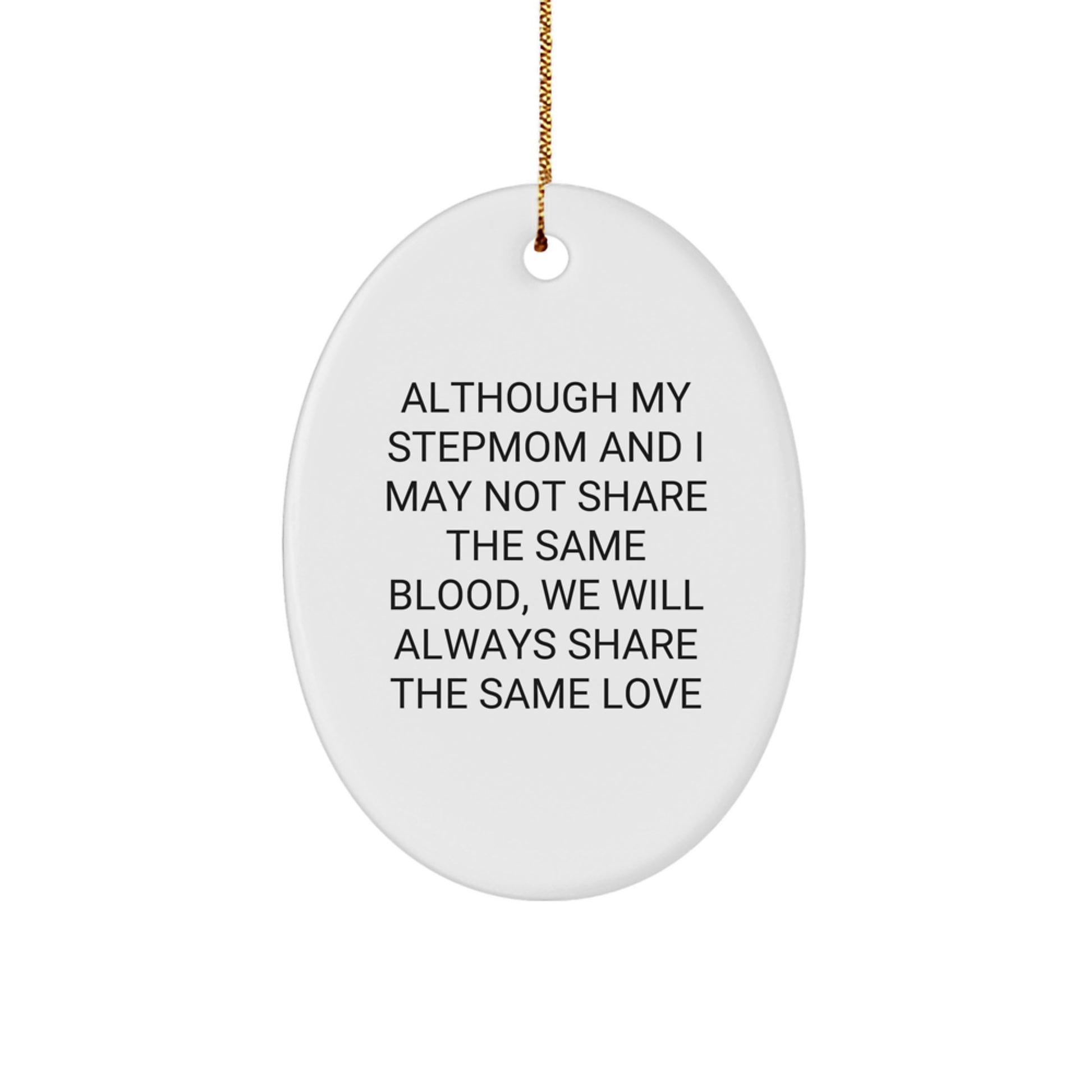 Stepmom Love Gifts from Family for Stepmom Oval Ornament White Christmas Unique - Image 1