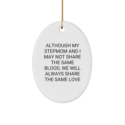 Stepmom Love Gifts from Family for Stepmom Oval Ornament White Christmas Unique - Image 1