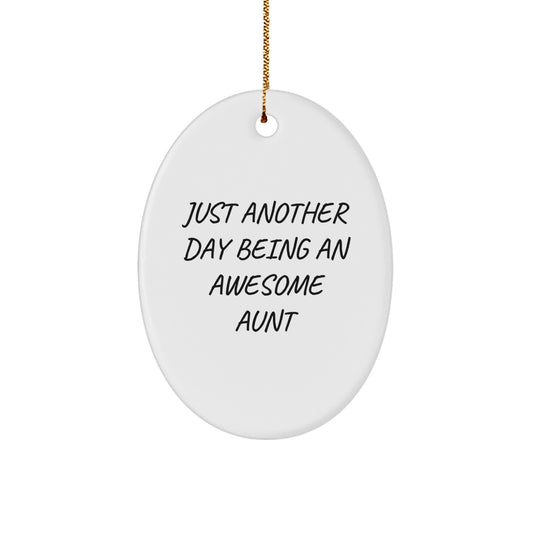 Funny Aunt Oval Ornament Gifts from Family Members for Aunt, Oval Shape, Christmas Unique Gifts - Image 1
