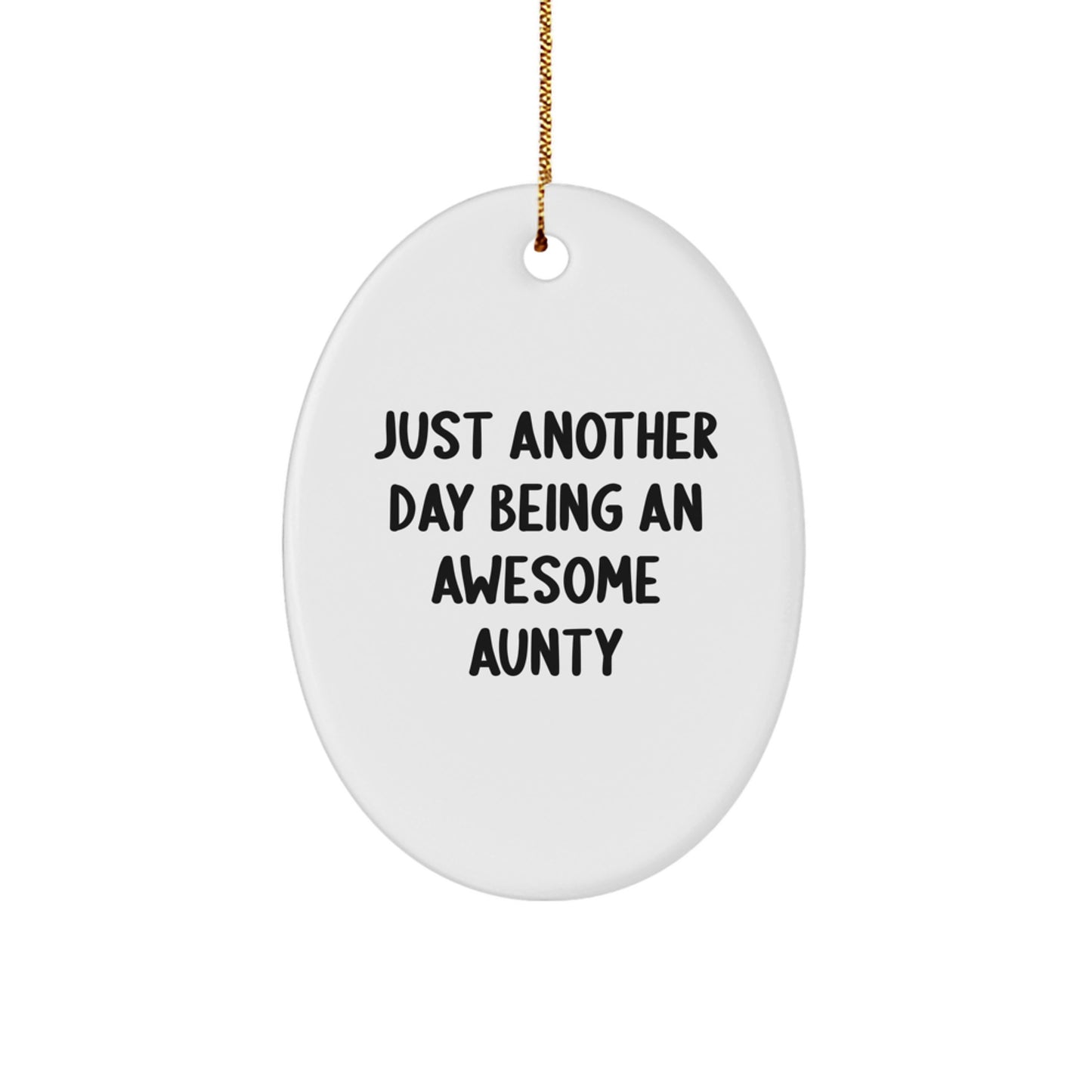 Funny Aunty Oval Ornament Gifts from Family Members, Christmas Unique Gifts for Awesome Aunts - Image 1