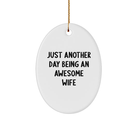 Favorite Wife Oval Ornament Christmas Gift for a Sister Brightly Printed - Image 1
