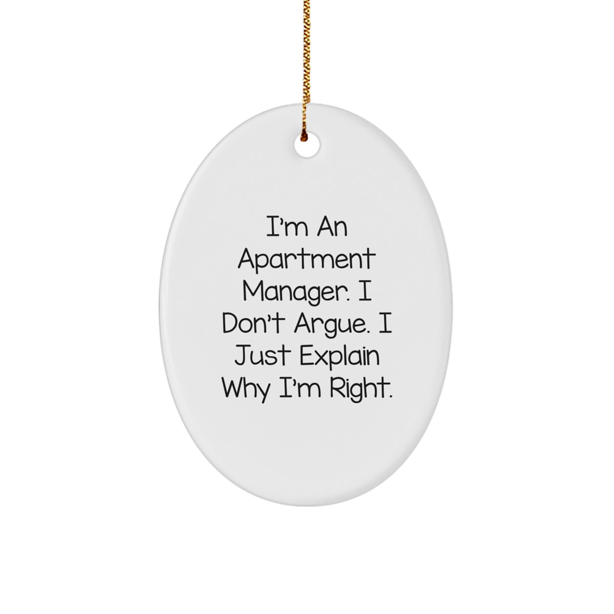 Christmas Ornament Gift for Apartment Manager - I Don't Argue, I Explain - Image 1