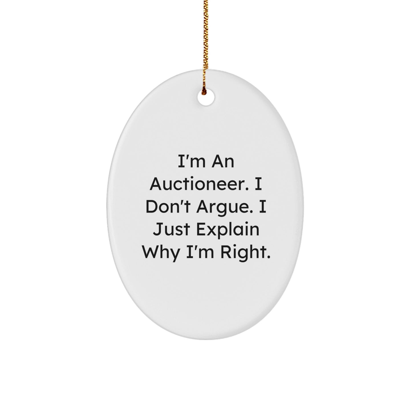 Auctioneer Oval Ornament Gifts from Friends - Funny Christmas Unique - Image 1