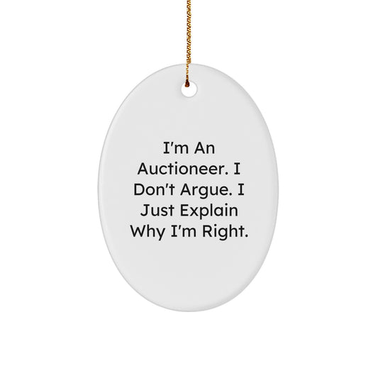Auctioneer Oval Ornament Gifts from Friends - Funny Christmas Unique - Image 1