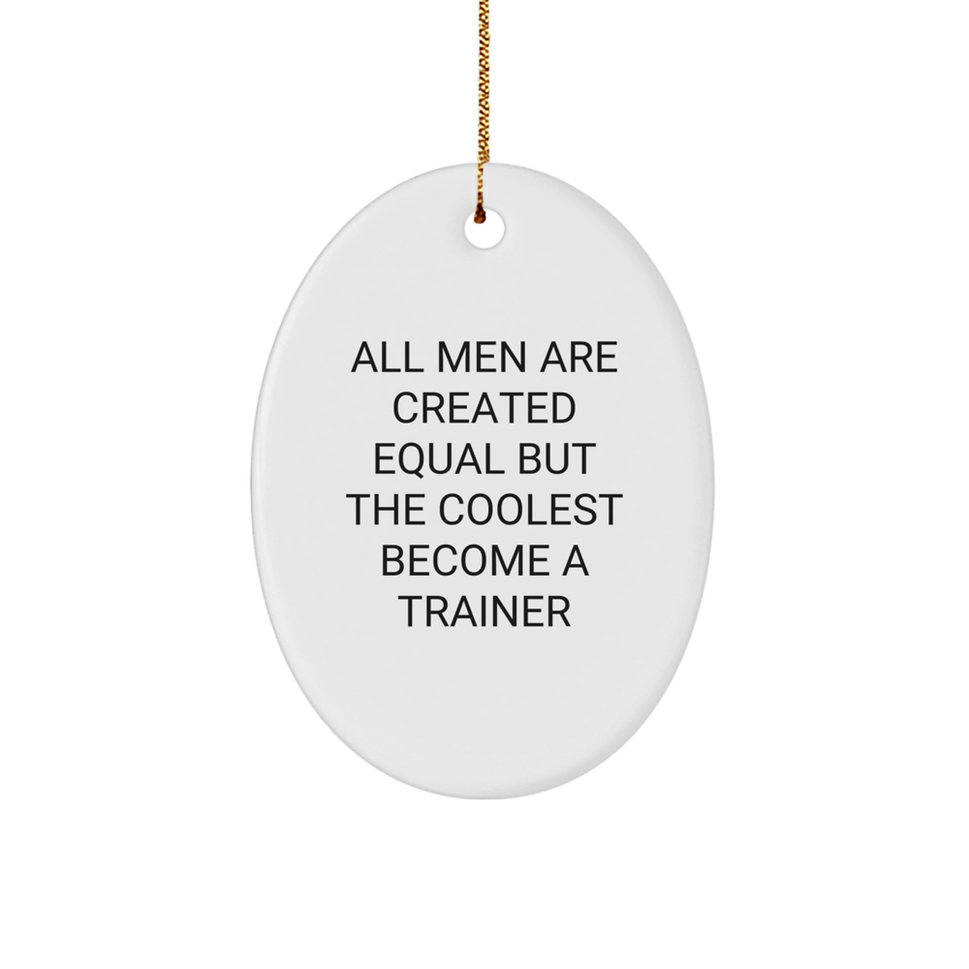Funny Inspirational Trainer Oval Ornament Gifts from Men to Trainer Friends on Christmas Unique Christmas Unique Gifts - Image 1