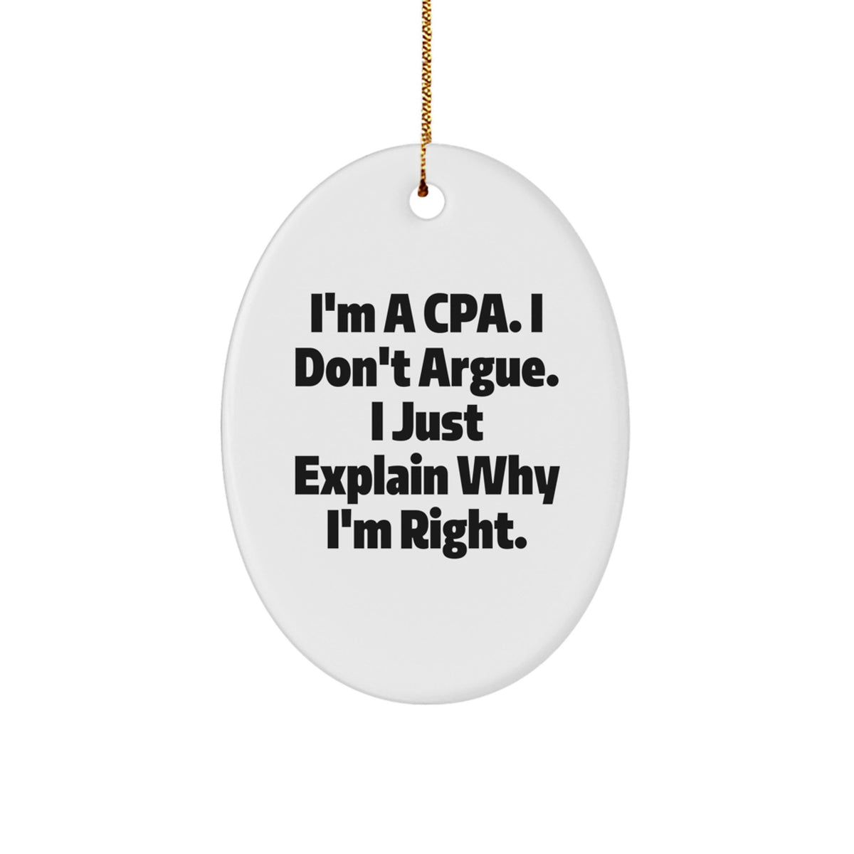 Christmas Gift Oval Ornament for Her Present – Cpa Keepsake Holiday - Image 1