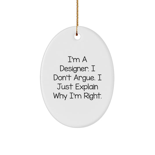 Designer Treasure Oval Ornament for Family Christmas Gift I'm A Designer - Image 1