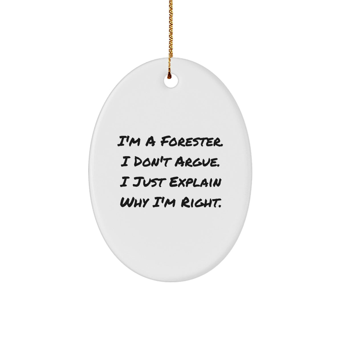 Christmas Gift Forester Christmas Ornament - I Don't Argue Present - Image 1