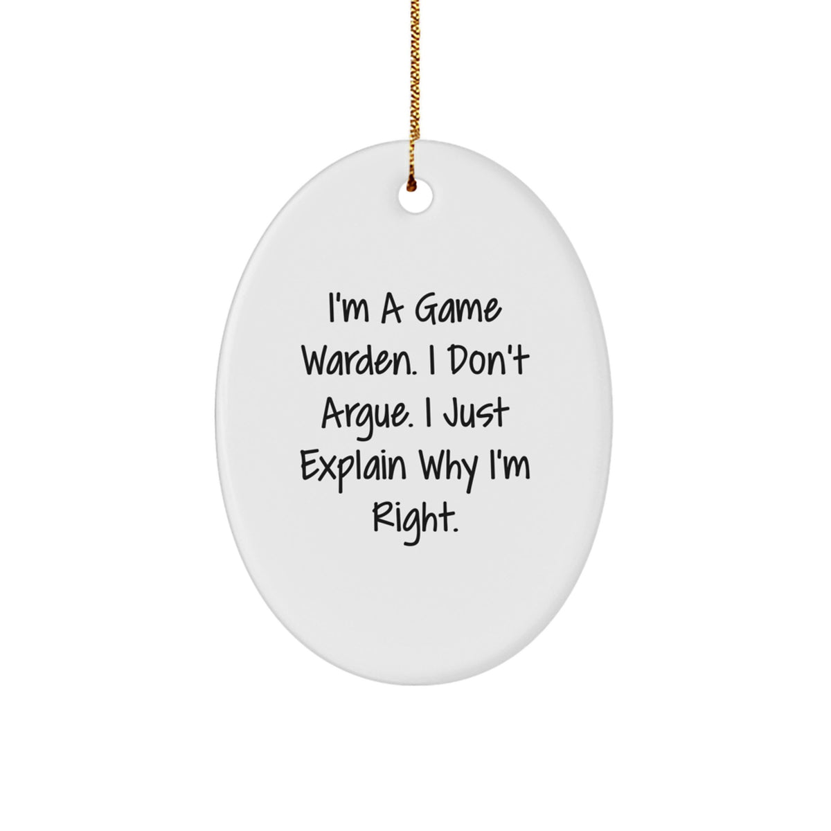 Christmas Ornament Funny Game Warden Gift for Coworkers - I Just Explain - Image 1
