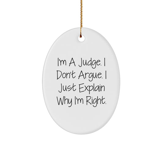 Christmas Ornament Gift for Kids - Judge Favorite 'I Don't Argue' Humor - Image 1