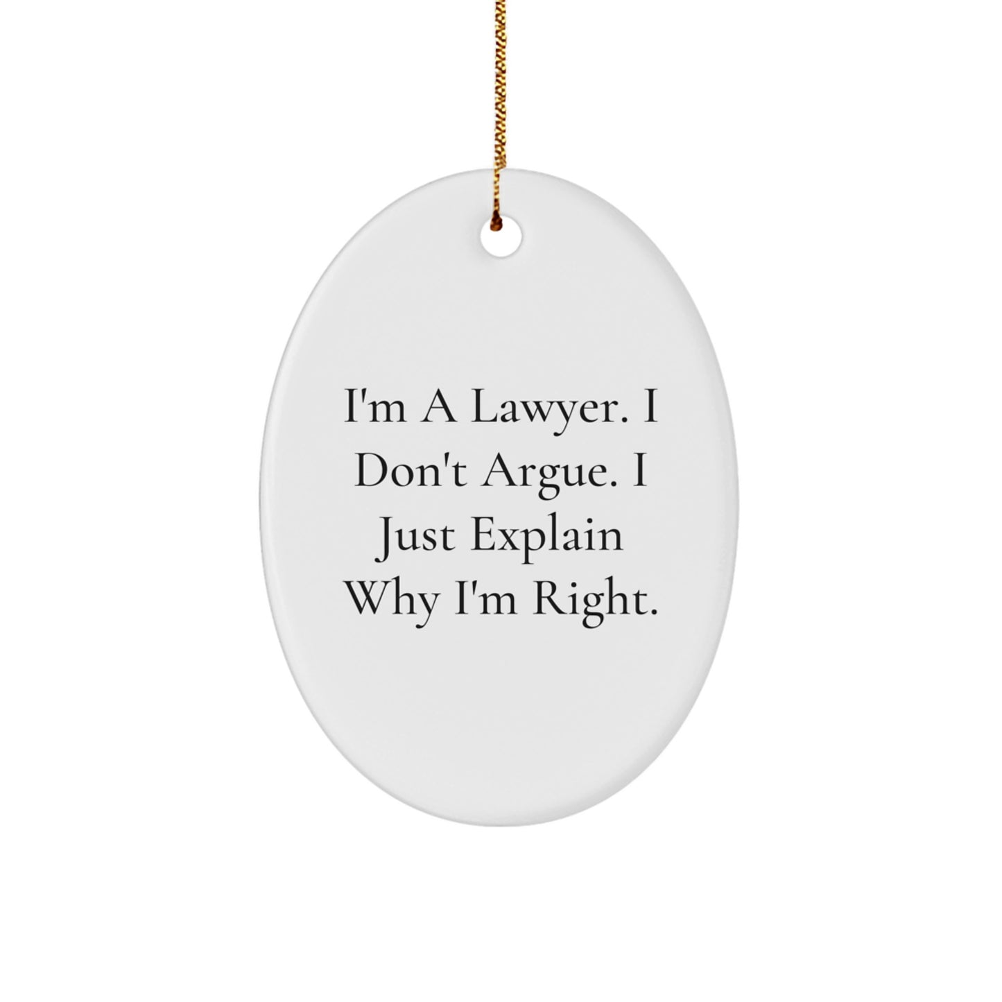 Funny Lawyer Oval Ornament Gifts from Friends for Lawyer - Inspirational Lawyer Christmas Unique Gifts - Image 1