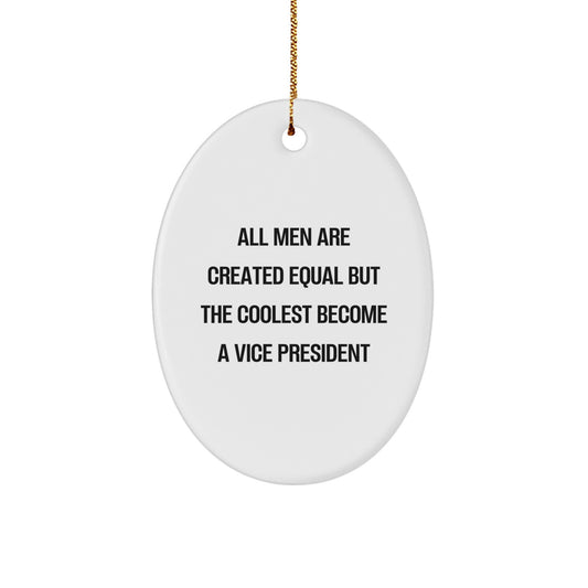 Funny Vice President Oval Ornament for Christmas, Gifts from Friends and Family, Unique Present for Vice President Enthusiasts - Image 1