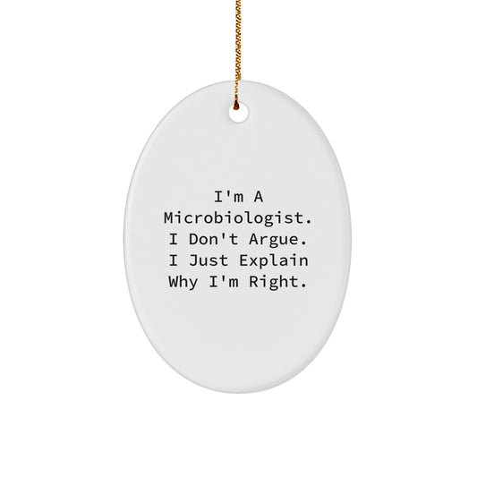 Witty Microbiologist Christmas Ornament Gift for Friends - Novelty - Image 1