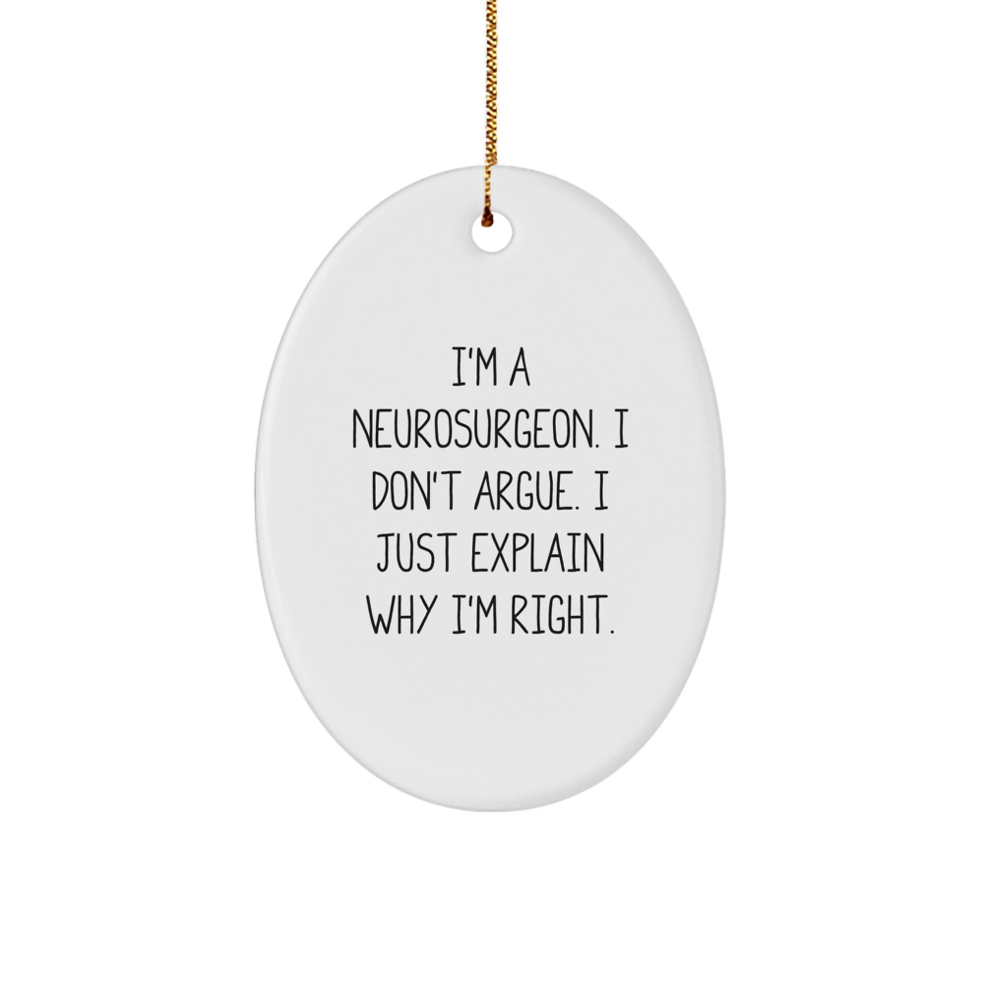 Funny Neurosurgeon Oval Ornament Gifts from Friends for Men on Christmas Unique - Image 1