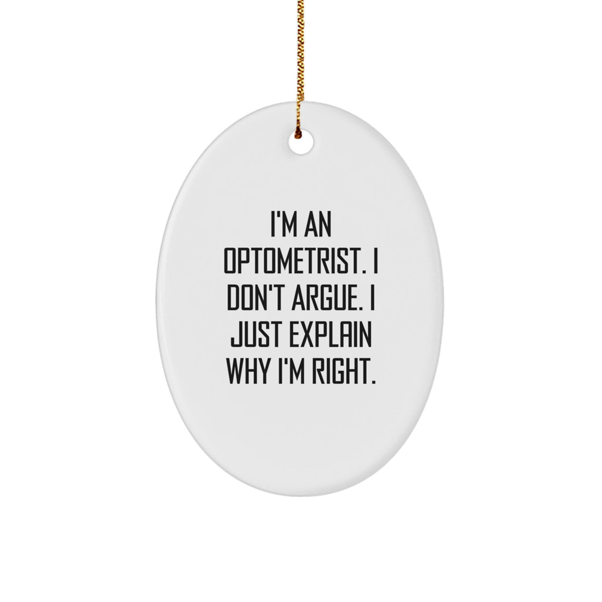 Oval Optometrist Collectible Christmas Ornament for Neighbors Gift - Image 1