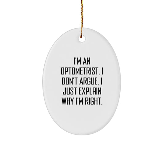 Oval Optometrist Collectible Christmas Ornament for Neighbors Gift - Image 1