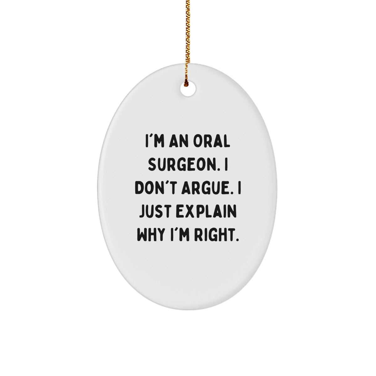 Oral Surgeon Oval Ornament Christmas Gift for Coworkers Idea - Image 1
