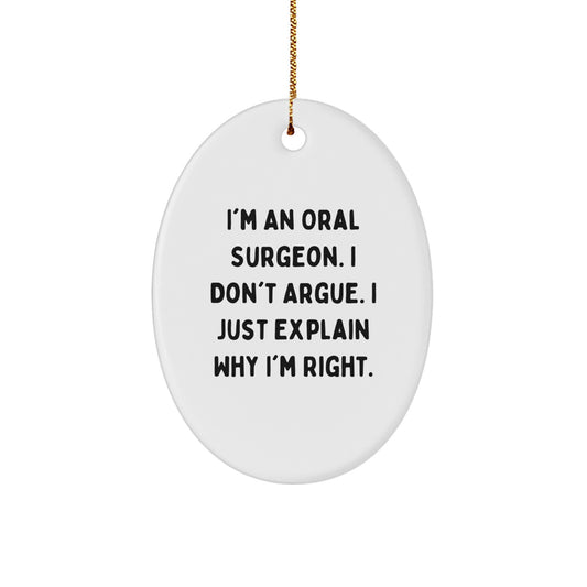 Oral Surgeon Oval Ornament Christmas Gift for Coworkers Idea - Image 1
