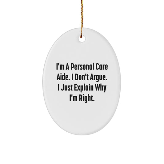 Sarcastic Personal Care Aide Christmas Ornament Gift for Roommates - Image 1