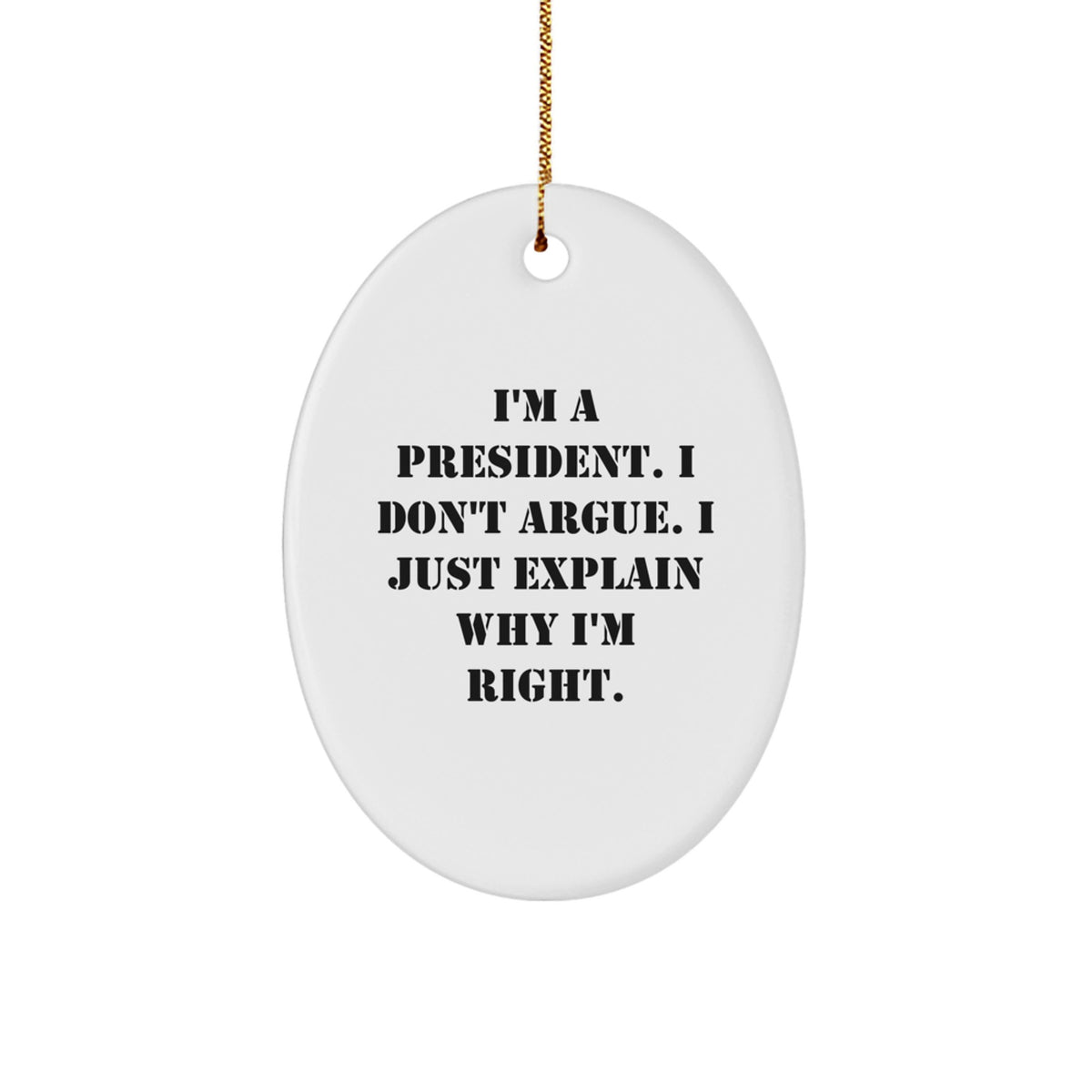 Oval President Christmas Ornament Idea Gift for Coworkers - Image 1