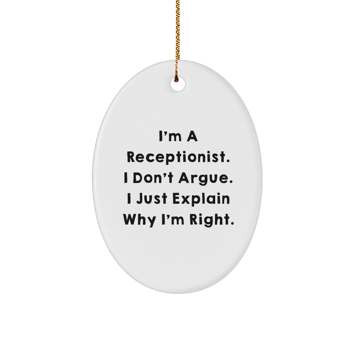 Confident Receptionist Novelty Christmas Ornament for Friends Gift - Image 1