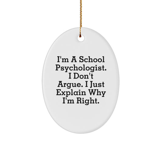 Witty School Psychologist Novelty Christmas Ornament for Friends Gift - Image 1