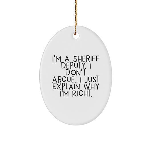 Calm Sheriff Deputy Christmas Ornament for Roommates Memento Gift - Image 1