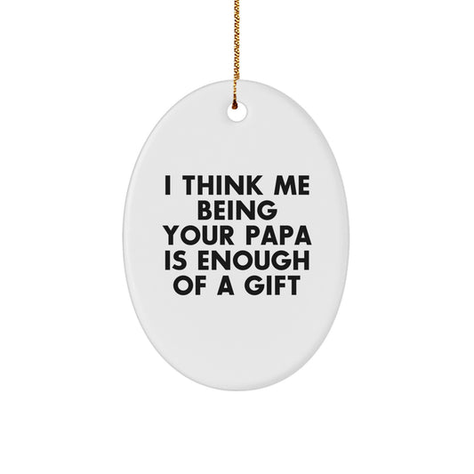 Funny Papa Gifts for Him Oval Ornament, Gifts from Family to Papa, Christmas Unique Gifts, Papa Oval Ornament - Image 1