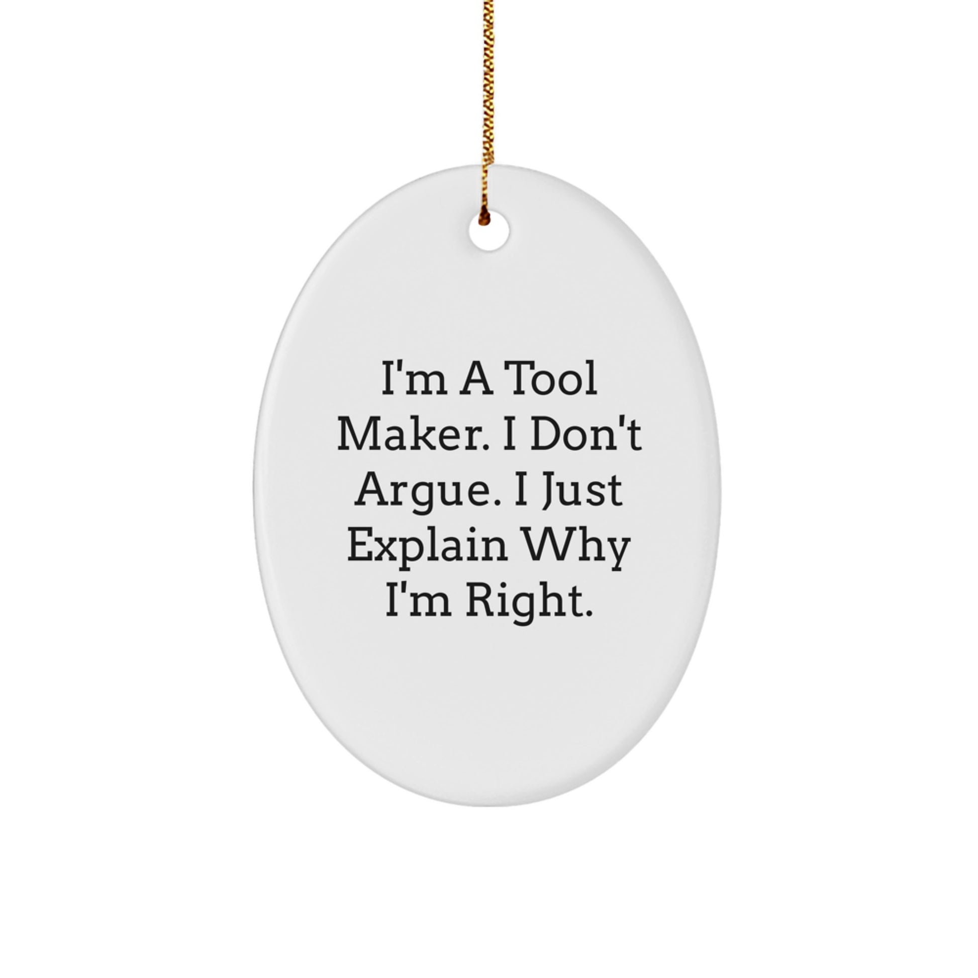 Funny Tool Maker Oval Ornament Gifts from Friends for Christmas Unique Presents - Image 1