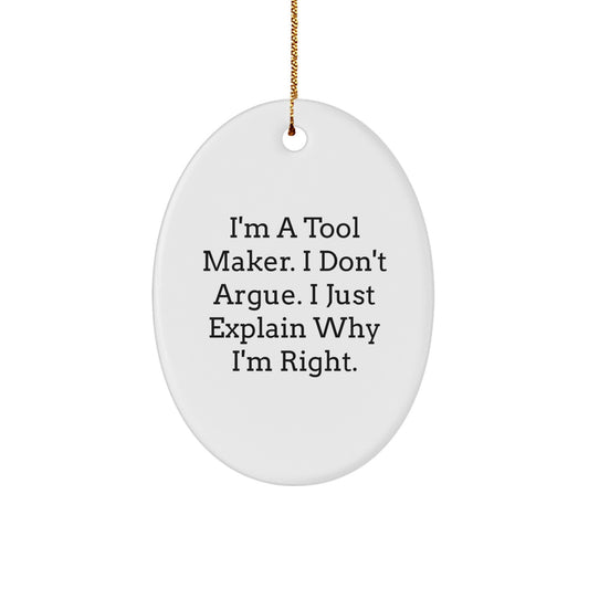 Funny Tool Maker Oval Ornament Gifts from Friends for Christmas Unique Presents - Image 1