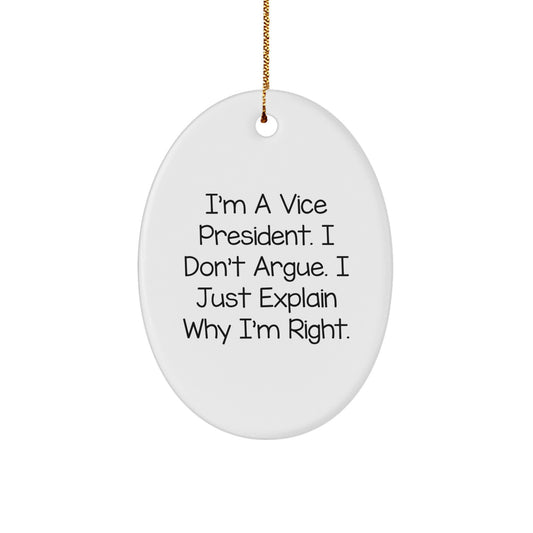 Confident Vice President Christmas Ornament Gift for Friends, Novelty - Image 1
