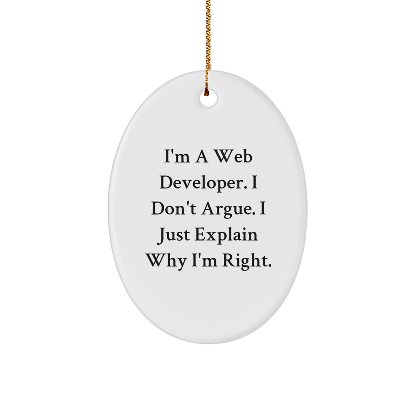 Funny Web Developer Christmas Oval Ornament Gifts from Friends to Family - Image 1