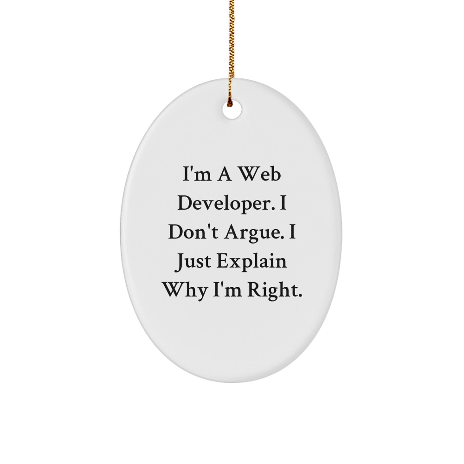 Funny Web Developer Christmas Oval Ornament Gifts from Friends to Family - Image 1