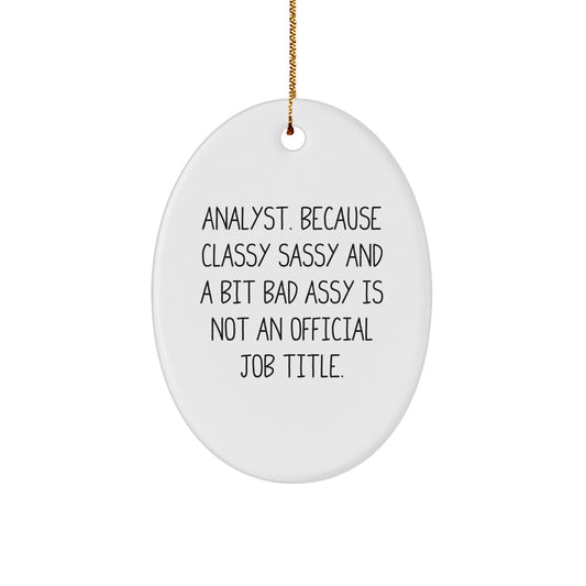 Funny Analyst Oval Ornament Gifts from Friends for Men's Christmas Unique - Image 1