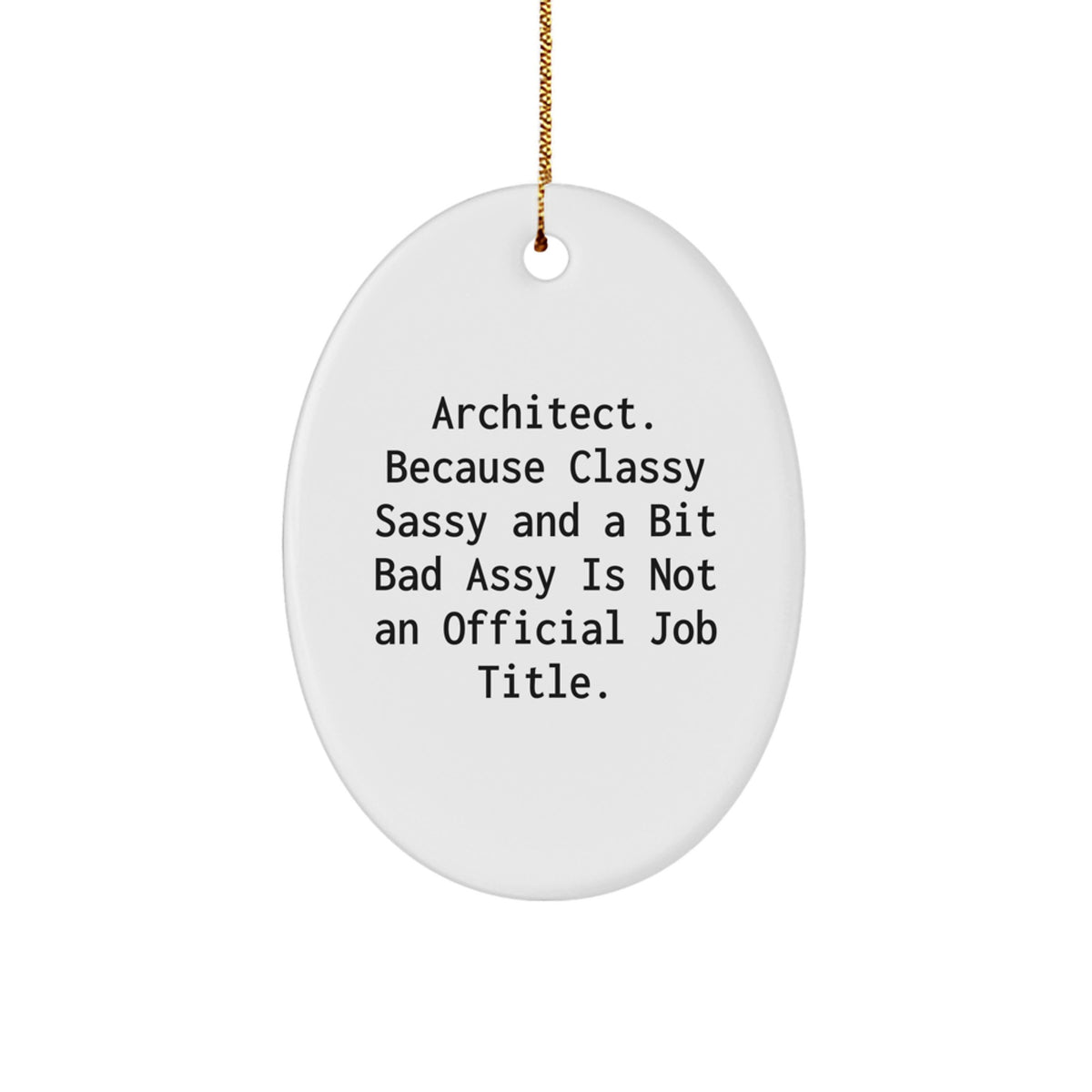 Witty Christmas Ornament Gift for Friends - Classy Sassy Architect - Image 1