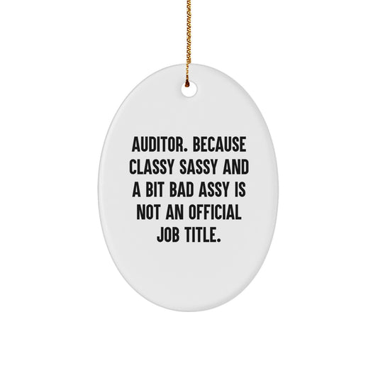 Christmas Unique Gift Auditor Oval Ornament for Her Present – Funny Decor - Image 1
