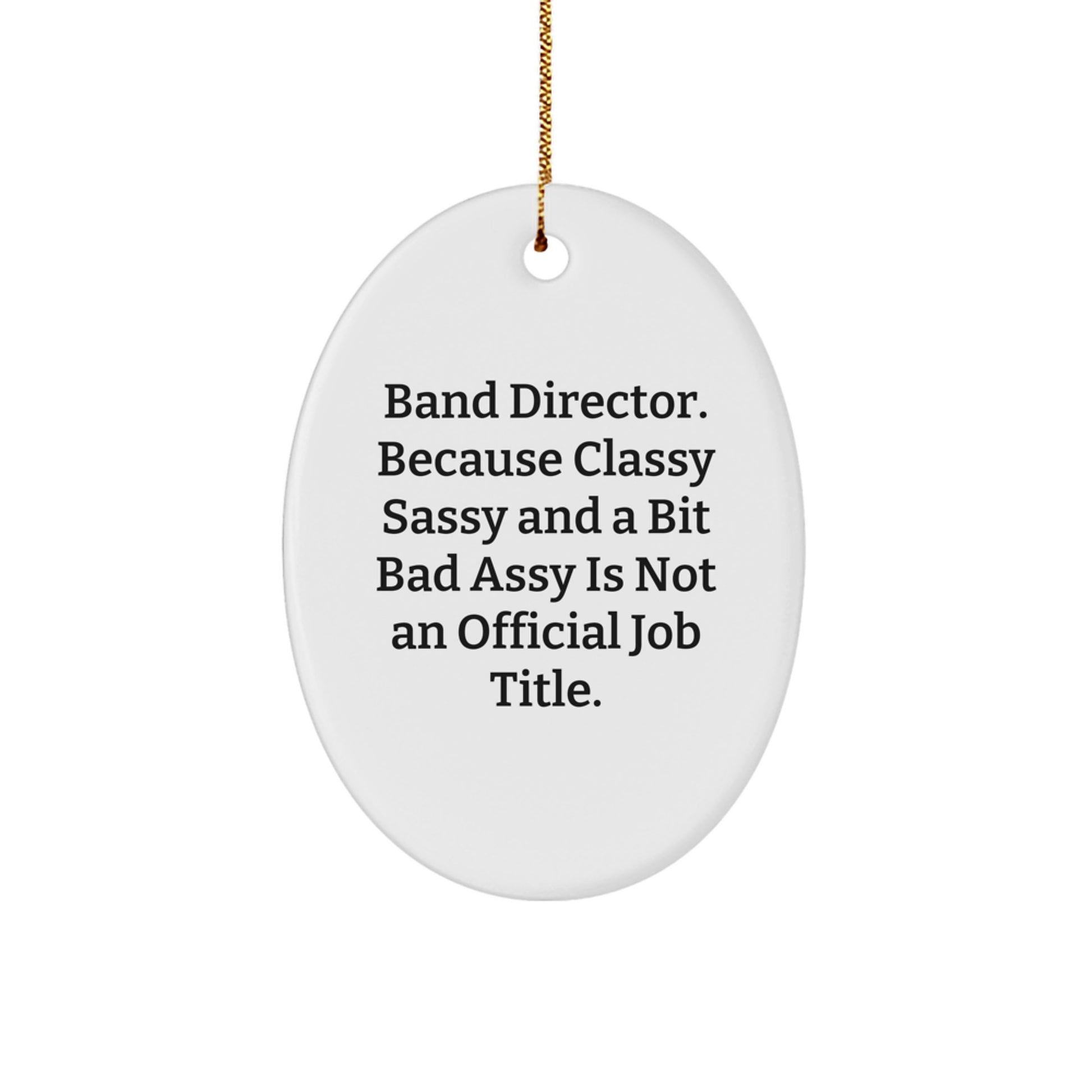 Funny Quote Gifts for Band Director Oval Ornament, Christmas Unique Gifts from Men to Band Director, Funny Oval Ornament for Band Director Friends - Image 1