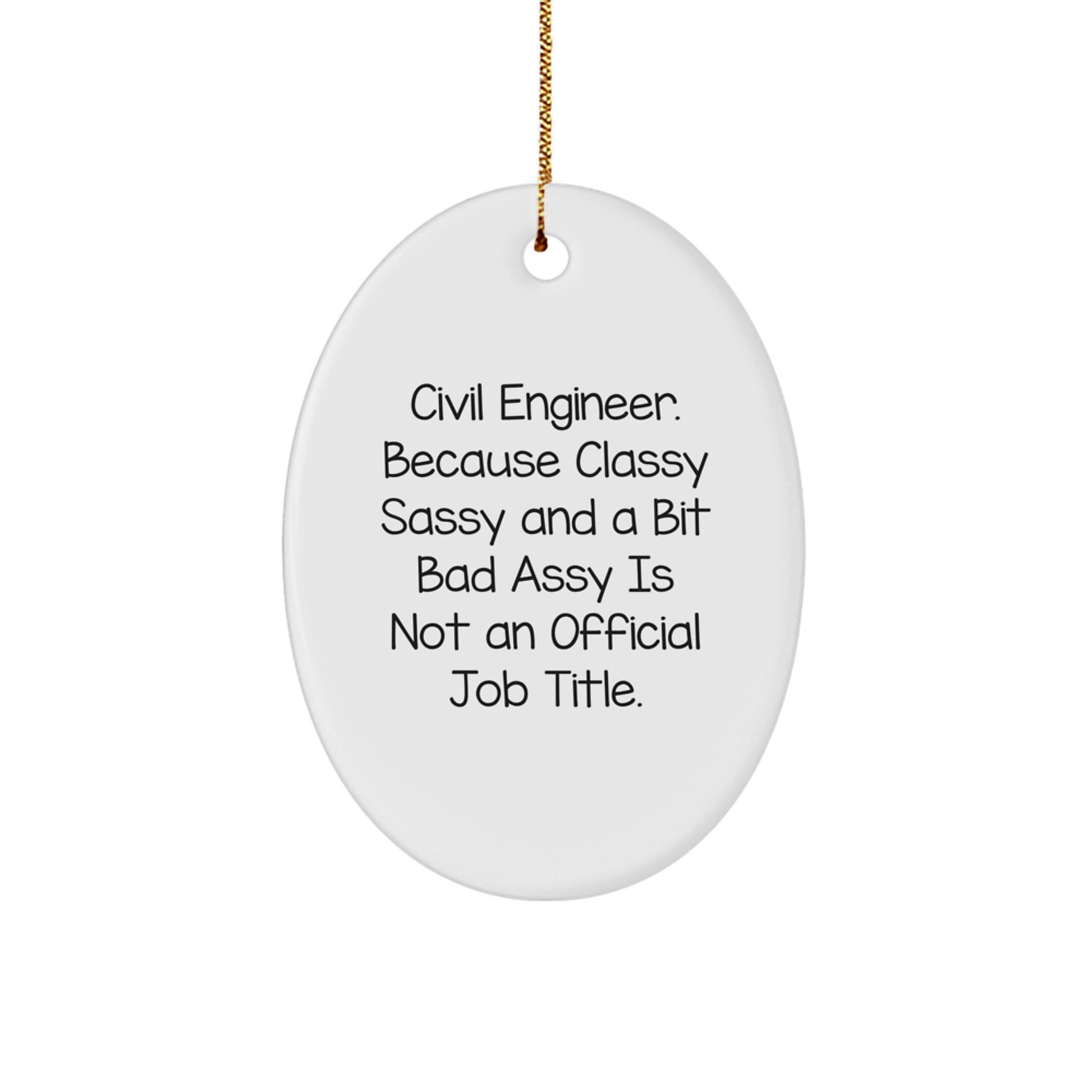 Civil Engineer Christmas Oval Ornament Gifts from Family for Men Funny Quote Decorations - Image 1