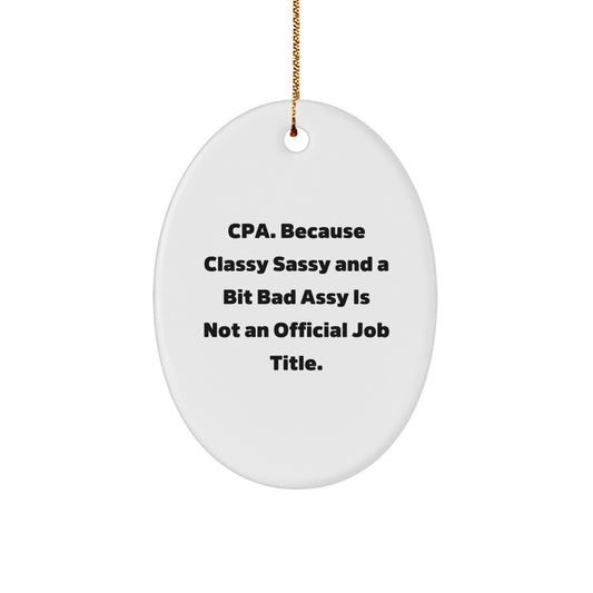 Funny CPA Gifts from Friends - Oval Ornament for Cpa Men Women Coworkers Family - Image 1